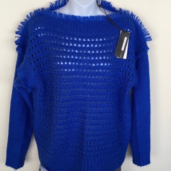 Plenty by Tracy Reese Blue Open Knit Sweater NWT - Picture 2 of 3